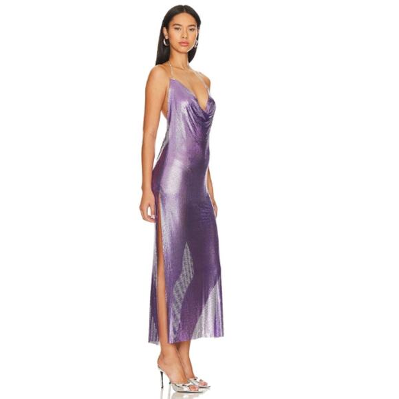 8 Other Reasons Chain Dress in Purple NWOT Size ONE SIZE - Picture 3 of 4